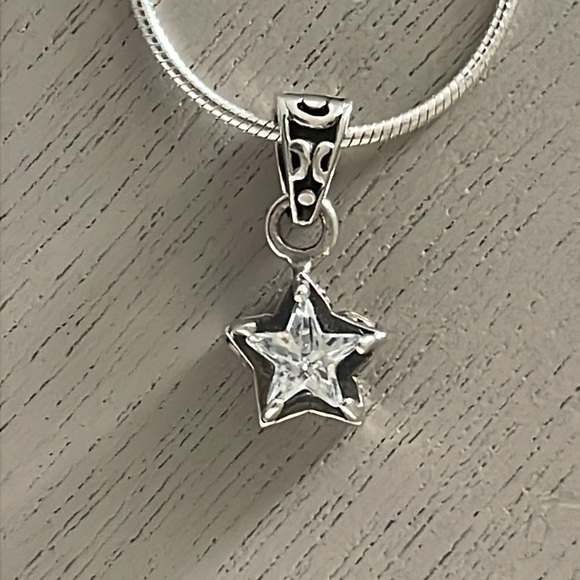 Silpada CZ Star Pendant N1413 with Italian Sterling Silver Snake Chain - Picture 1 of 11
